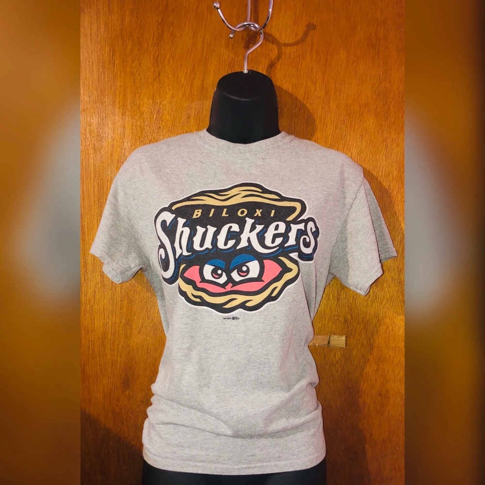 Gray Biloxi Shuckers tee
